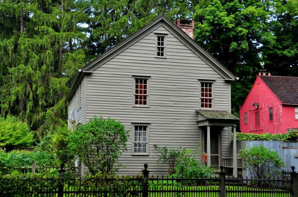 Stockbridge, Massachusetts - September 16, 2014:  1742 Mission House built by Rev. John Sergeant, a minister who came to convert the Mohican Indians to Christianity 