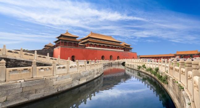 the forbidden city of the golden water bridge in beijing,China; 