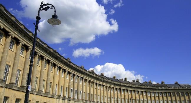 royal crescent with under white clouds
