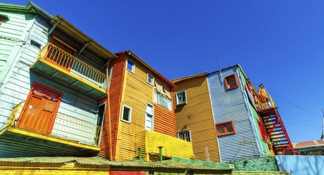 Colorful Caminito street in the La Boca neighborhood of Buenos Aires.