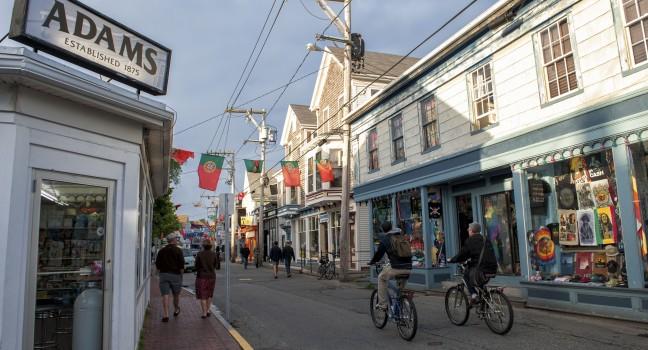 Tranquil scene at Commercial Street on June 18, 2010 in Provincetown. Provincetown was the site of the first landing of Mayflower and is now a major travel destination.