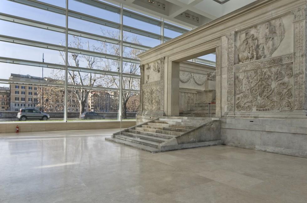 Rome. Ara Pacis from new museum complex.