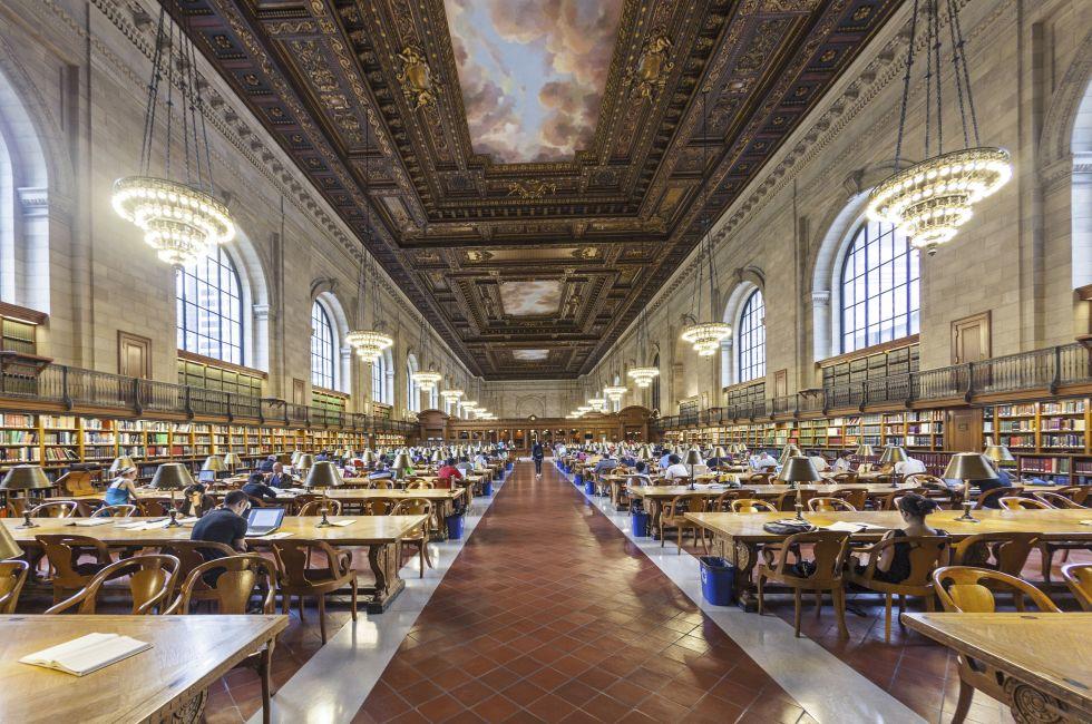 NEW YORK CITY - JULY 10: people study in the New York Public Library on July 10, 2010 in Manhattan, New York City. New York Public Library is the third largest public library in North America.; Shutterstock ID 153991310; Project/Title: World's 20 Most Stun
