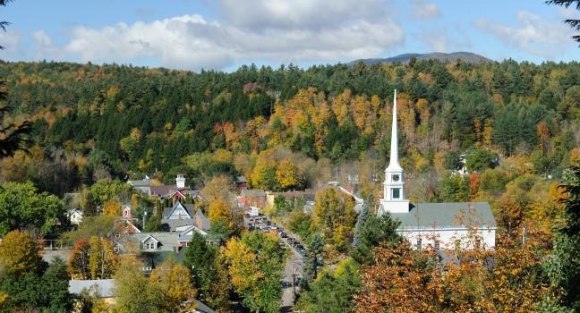 Scenic view of Stowe in Vermont.