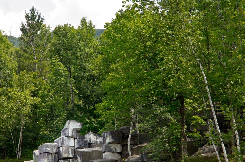 The oldest marble quarry in the U.S In Dorset, Vermont, is now a swimming hole.