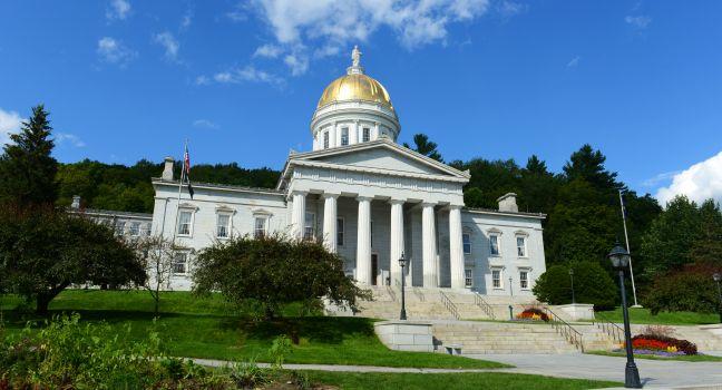 Vermont State House, Montpelier, Vermont, USA. Vermont State House is Greek Revival style built in 1859.