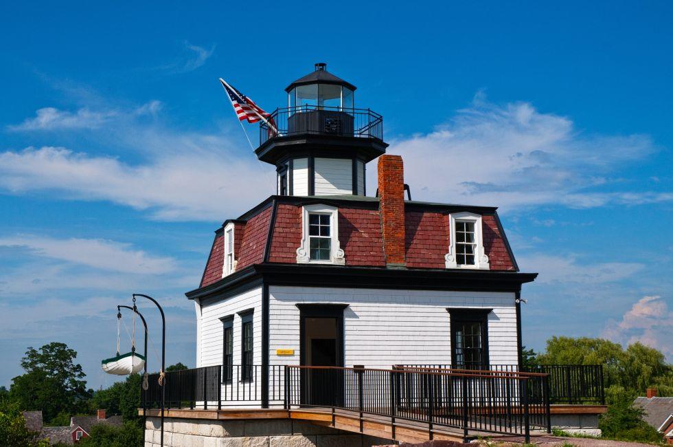 Colchester Reef Lighthouse was painstakingly disassembled, labeled, than reconstructed to its original structure as part of the thirty-seven buildings displayed at the Shelburne Museum.