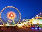 Amusement Park, Ferris Wheel, colorful composition, blue sky at dawn, Fruhlingsfest, Oktoberfest; Shutterstock ID 64920112; Project/Title: Fodors; Downloader: Melanie Marin