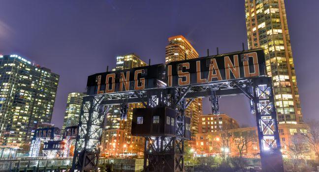 Pier of Long Island near Gantry Plaza State Park - borough of Queens - New York City.