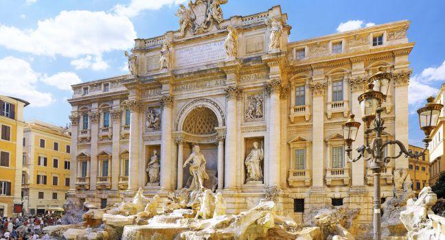 Fountain  di Trevi - most famous Rome's fountains in the world. Italy.;