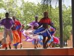 FALMOUTH, JAMAICA - June 18: Dancers greet guests from cruise ships. June 18, 2013 in Falmouth, Jamaica; 